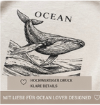 Minimalistisches Ocean T-Shirt – Wal Rückenprint, Unisex Streetwear Shirt, Whale Graphic Tee, Geschenk für Meeresliebhaber