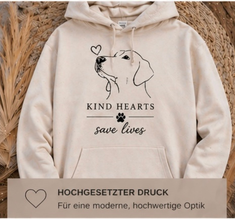 Kind Hearts Save Lives Hoodie, Dog Lover Gift, Rescue Dog Hoodie, Animal Lover Sweatshirt, Minimalist Dog Hoodie, Gift for Dog Mom