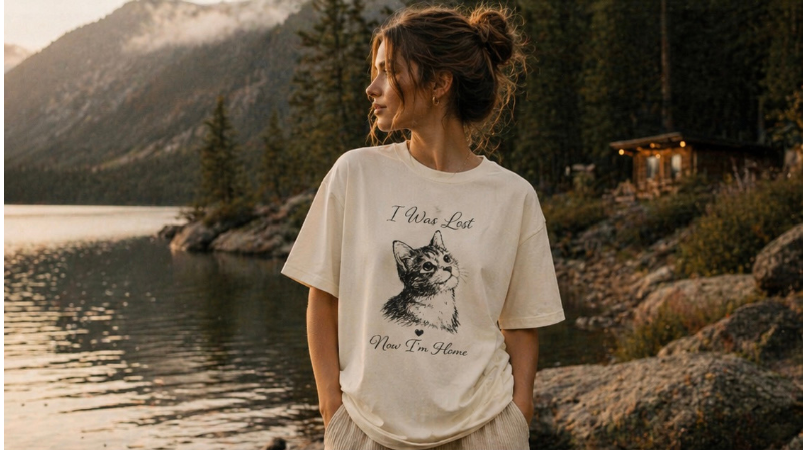 Rescue Cat Shirt “I Was Lost Now I’m Home”, Cat Lover Gift, Adoption Shirt, Cat Mom Tee