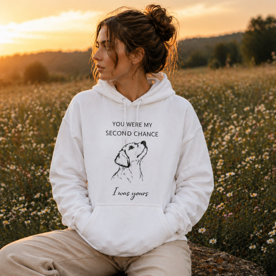 Emotional Dog Lover Hoodie – You Were My Second Chance – I Was Yours – Adopt Don’t Shop – Gift for Dog Mom, Pet Lover Hoodie