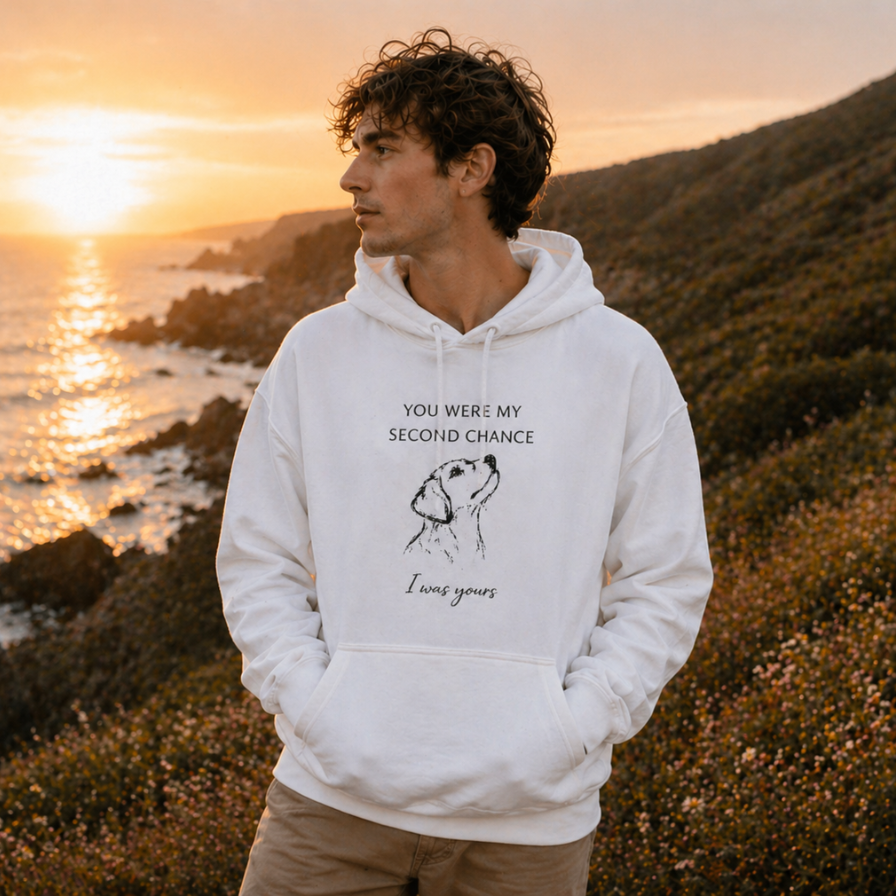 Emotional Dog Lover Hoodie – You Were My Second Chance – I Was Yours – Adopt Don’t Shop – Gift for Dog Mom, Pet Lover Hoodie