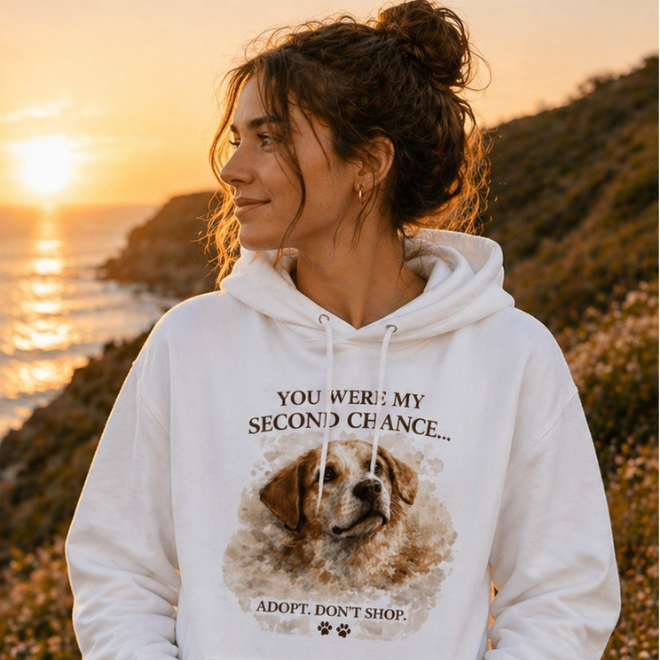 Dog Lover Hoodie - adopt don't shop - You Were My Second Chance Hoodie
