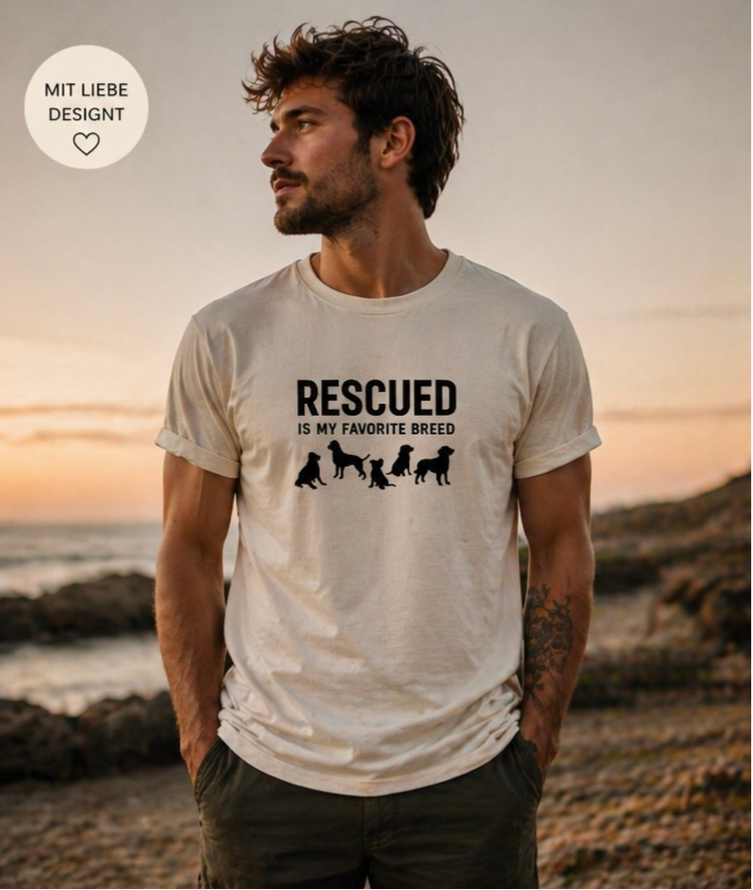 Rescue Dog Shirt – Rescued Is My Favorite Breed T-Shirt, Adopt Don’t Shop, Dog Lover Gift, Animal Rescue Tee