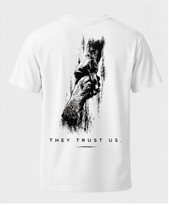 Dog Lover T-Shirt - They Trust Us Shirt, Hundeliebe Geschenk, Human Dog Bond Shirt, Tierliebhaber Geschenk, Hunde Shirt Unisex